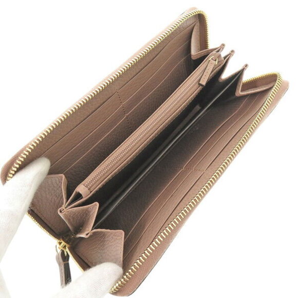 Gucci GG Marmont Supreme leather pink beige round zip long wallet - Picture 5 of 7